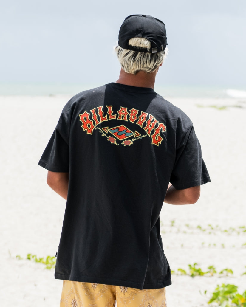 Billabong Rose Arch Regular Short Sleeve T-Shirt - Washed Black - Sun Diego Boardshop