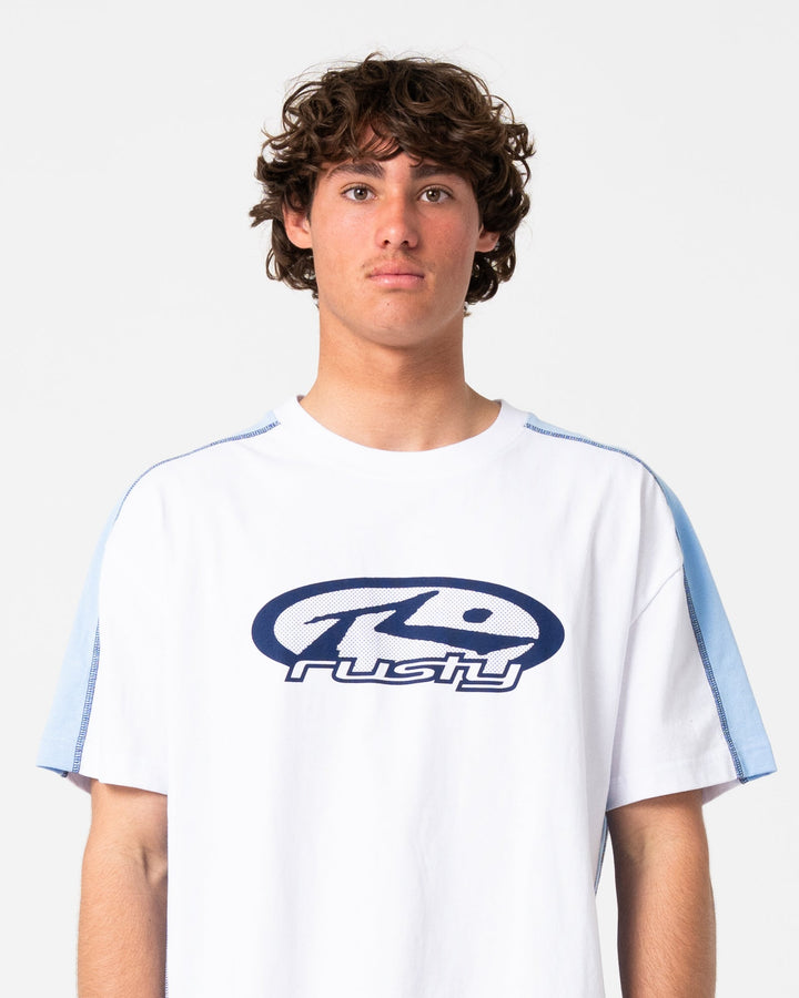 Rusty Hit Up Short Sleeve Tee - White - Sun Diego Boardshop