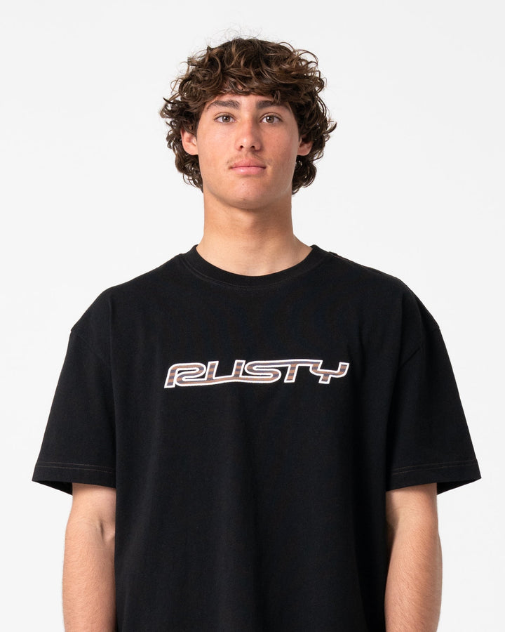 Rusty Lay Low Short Sleeve Tee - Black Blk - Sun Diego Boardshop