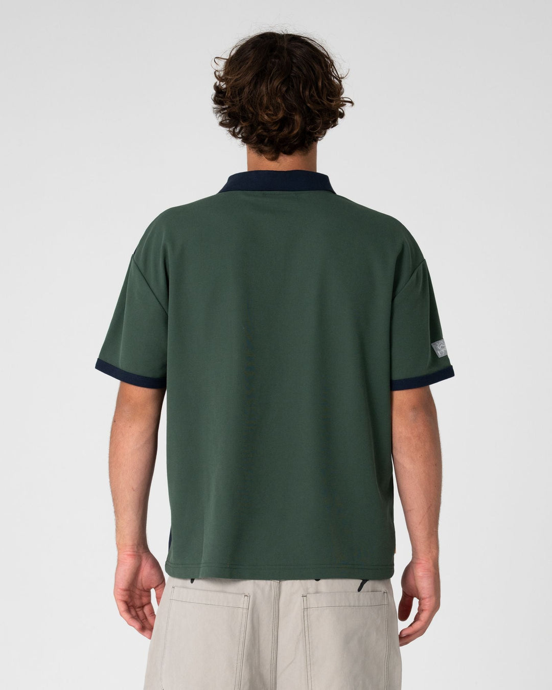 Rusty Mens Pop Top Panelled Polo Green Gables - Sun Diego Boardshop