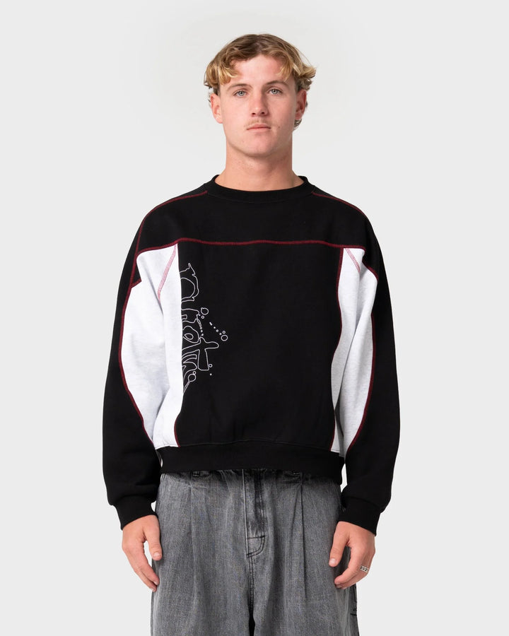 Rusty Men's Sawblaze Crew Fleece - Black - Sun Diego Boardshop