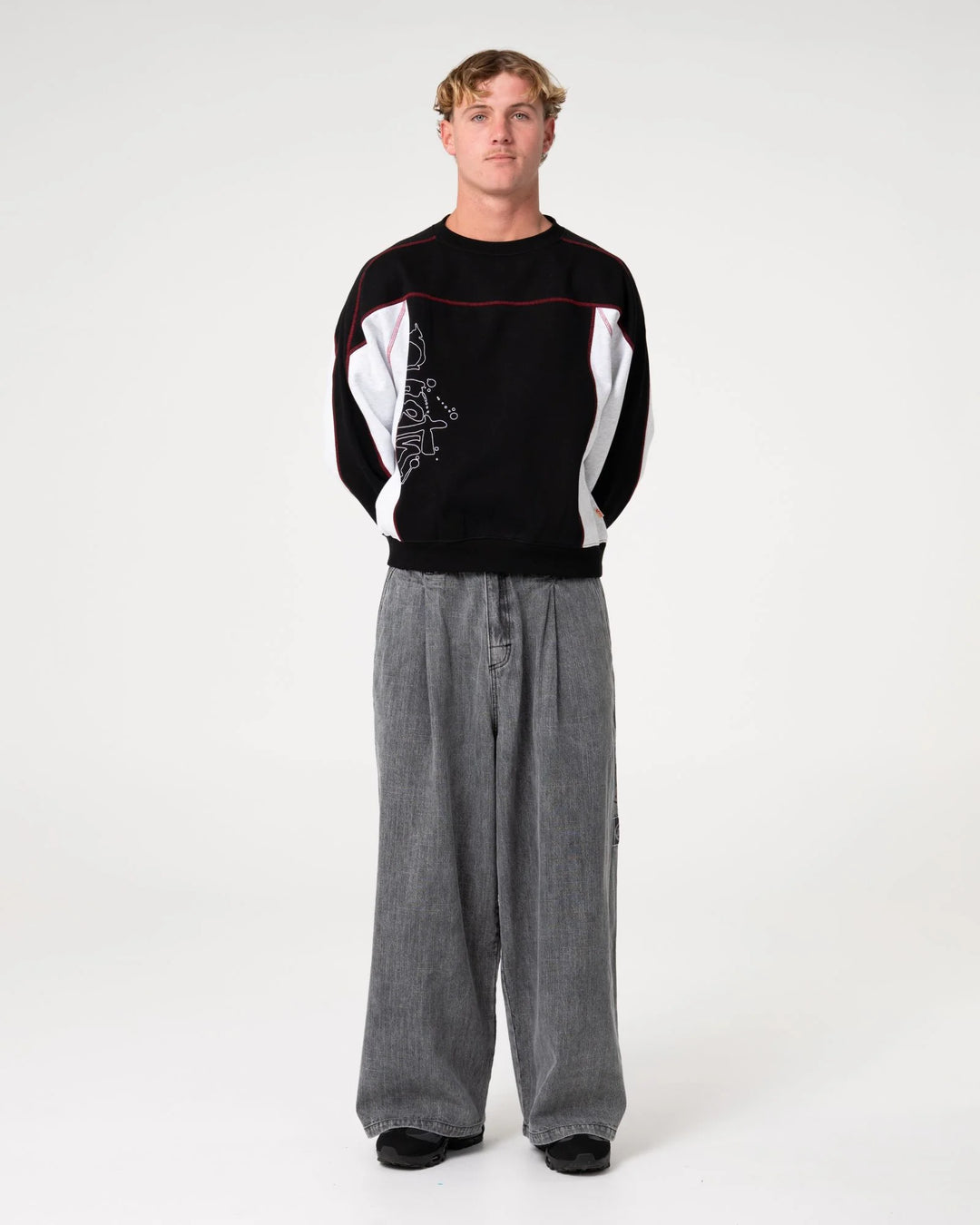 Rusty Men's Sawblaze Crew Fleece - Black - Sun Diego Boardshop