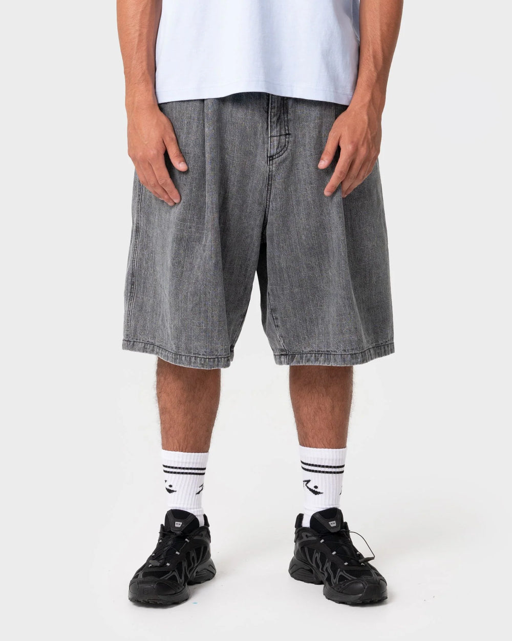 Rusty Men's Mista Slub Extra Baggy Short - Washed Black - Sun Diego Boardshop
