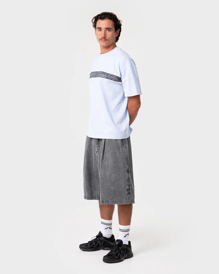 Rusty Men's Mista Slub Extra Baggy Short - Washed Black - Sun Diego Boardshop