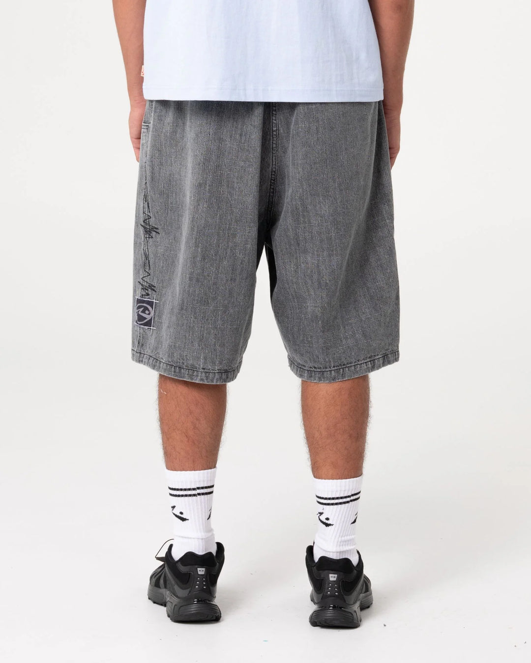 Rusty Men's Mista Slub Extra Baggy Short - Washed Black - Sun Diego Boardshop