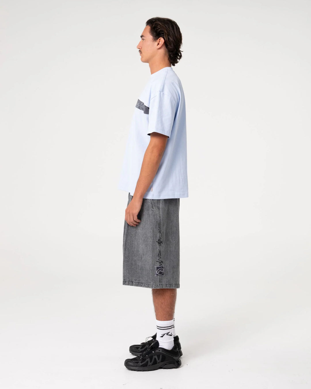 Rusty Men's Mista Slub Extra Baggy Short - Washed Black - Sun Diego Boardshop