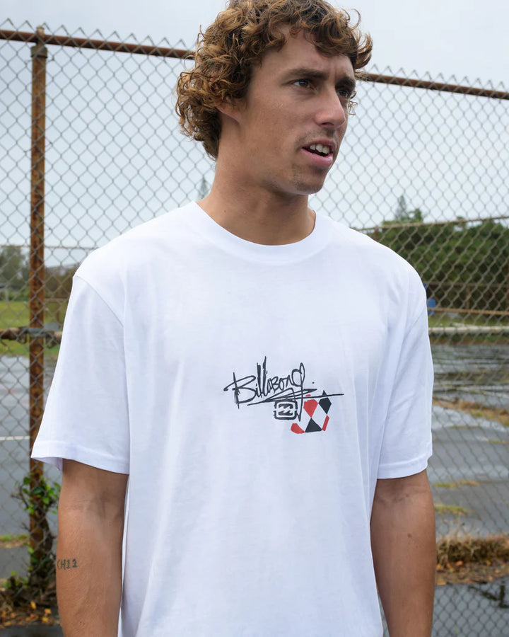 Billabong A.I. Argyle Premium Short Sleeve T-Shirt - White - Sun Diego Boardshop