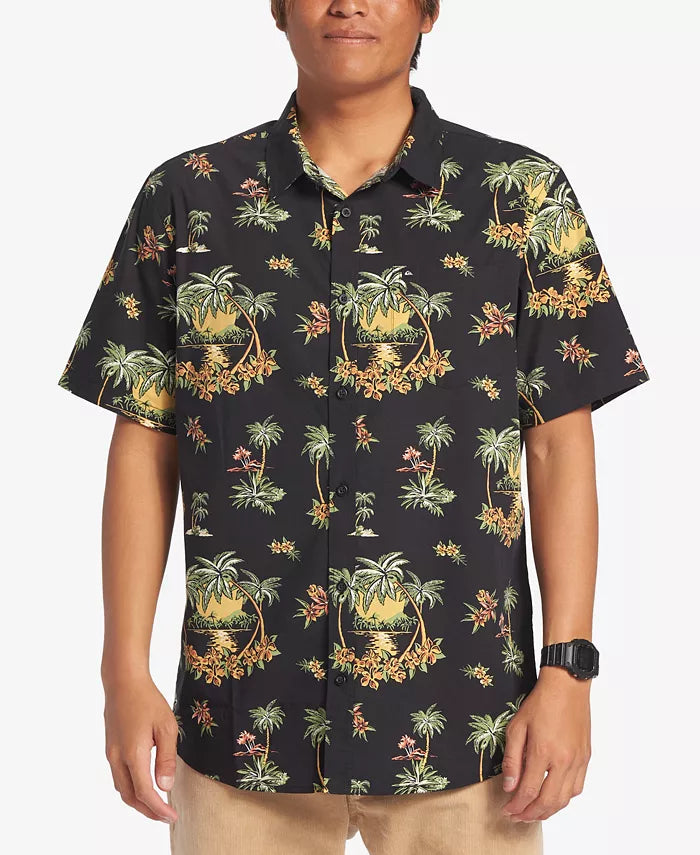 Quiksilver Palm Spritz Short Sleeve Woven Shirt - Black - Sun Diego Boardshop