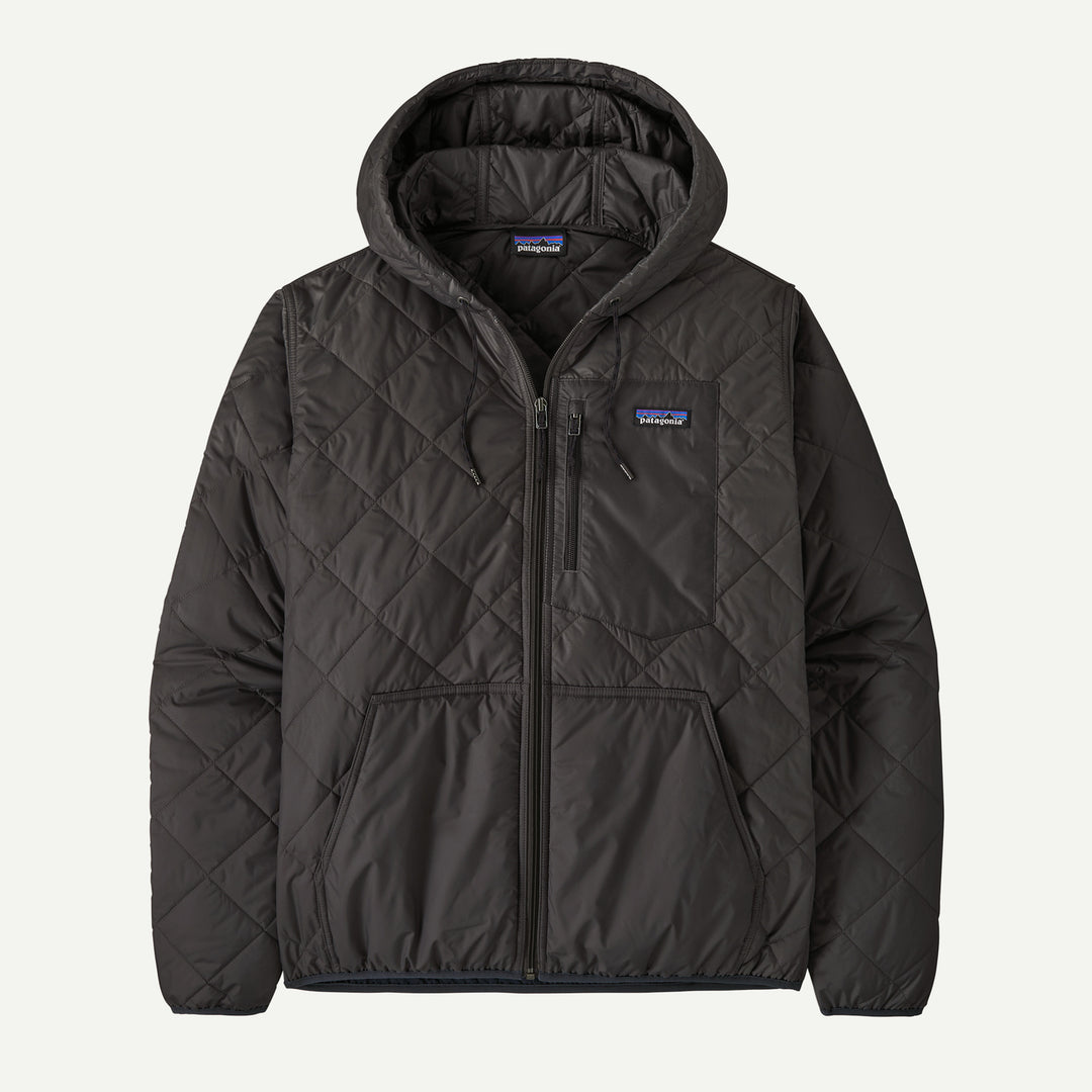 Patagonia Men's Diamond Quilted Bomber Hoody - Black W Black - Sun Diego Boardshop
