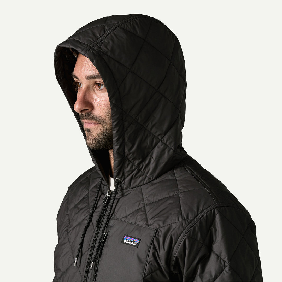 Patagonia Men's Diamond Quilted Bomber Hoody - Black W Black - Sun Diego Boardshop