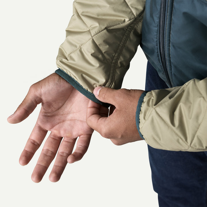 Patagonia Men's Diamond Quilted Bomber Hoody - Weathered Stone W Summit Blue - Sun Diego Boardshop
