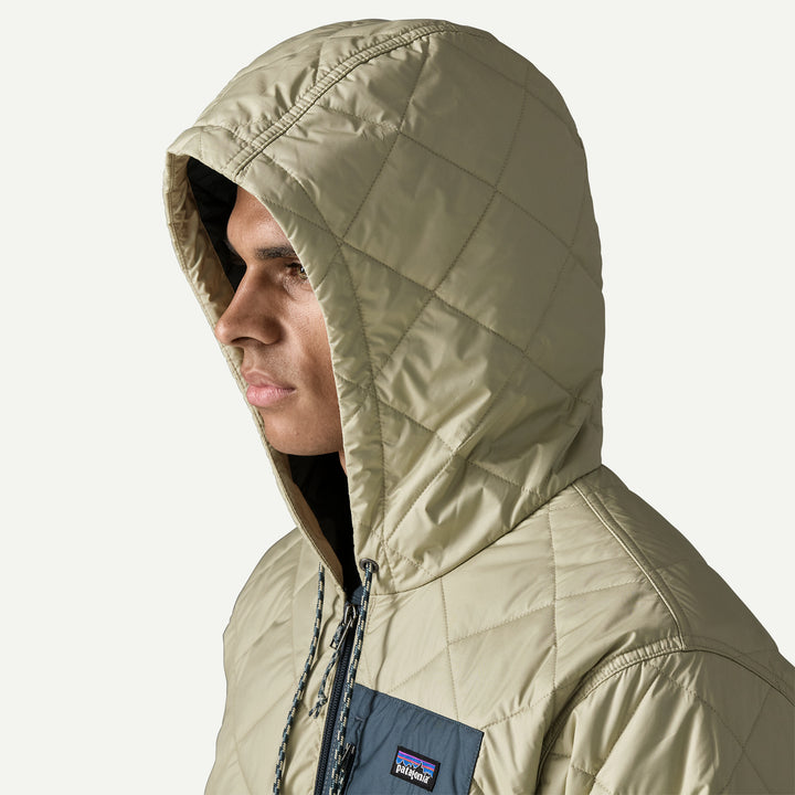 Patagonia Men's Diamond Quilted Bomber Hoody - Weathered Stone W Summit Blue - Sun Diego Boardshop