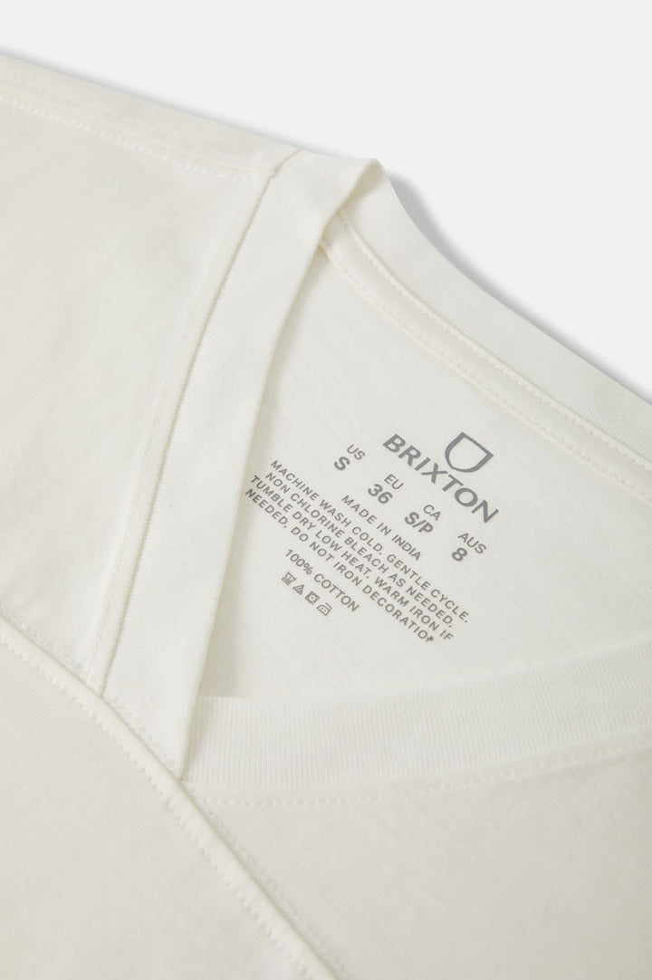 Brixton Women's Boxy Cropped Football T-Shirt - Off White - Sun Diego Boardshop
