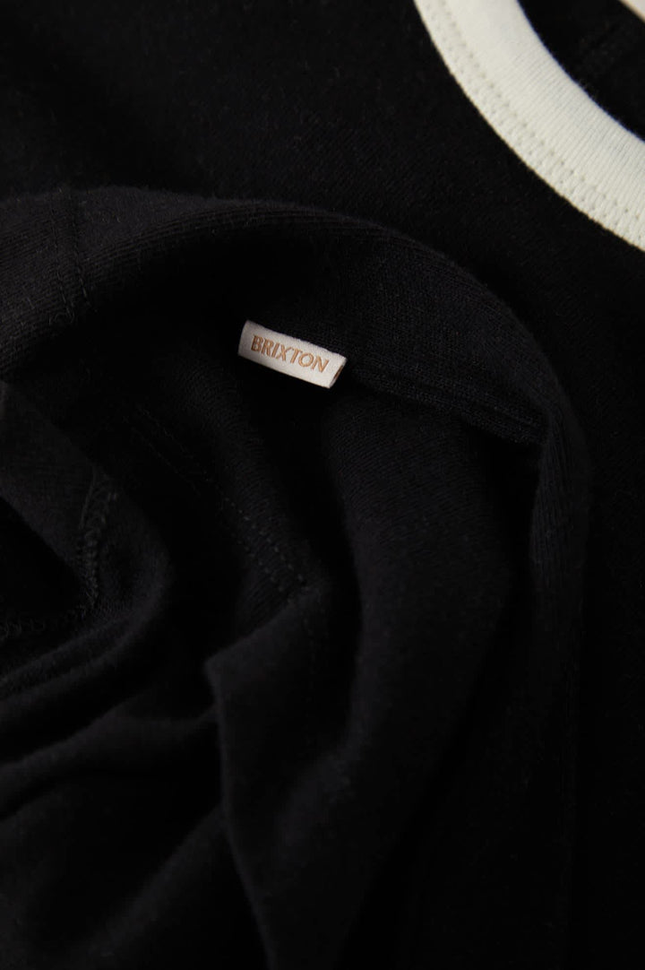 Brixton Women's Carefree Organic Garment Dye Ringer T-Shirt - Black/Off White - Sun Diego Boardshop