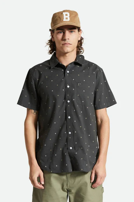 Brixton CHARTER PRINT S/S SHIRT - WASHED BLACK PYRAMID - Sun Diego Boardshop