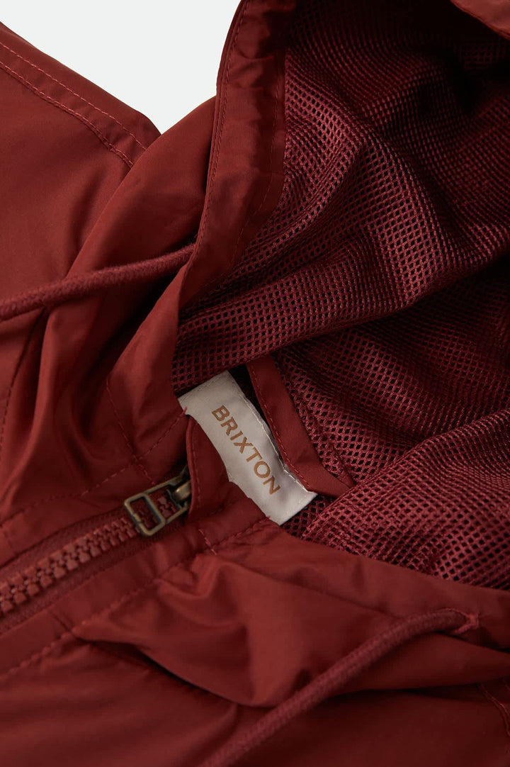 Brixton Women's Parsons Lightweight Hooded Windbreaker - Dark Brick/Whitecap - Sun Diego Boardshop