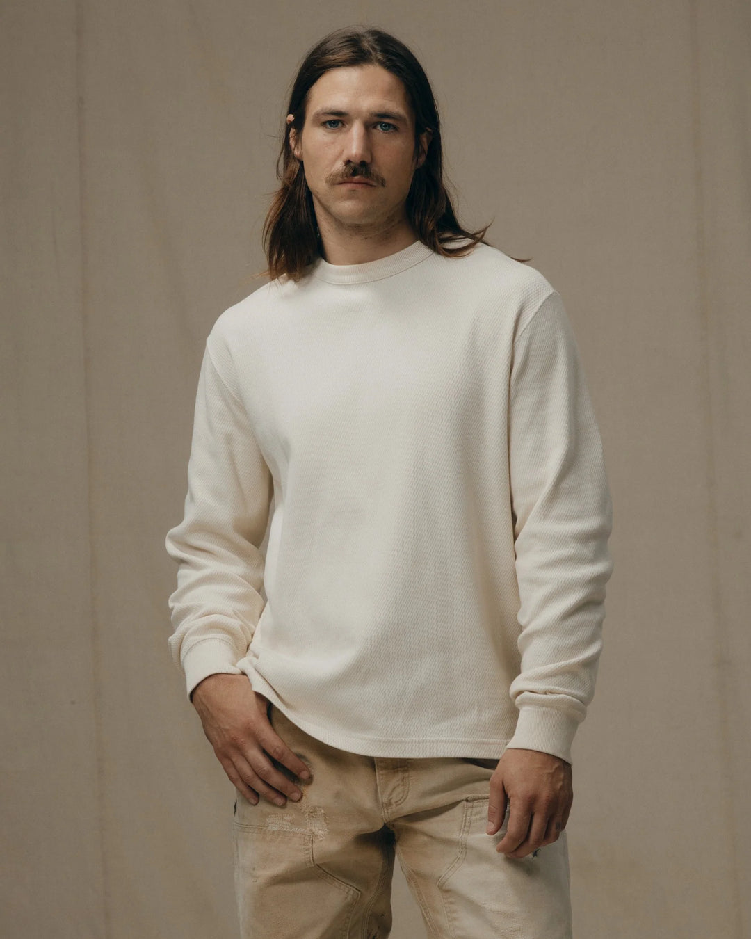 Filson Men's Waffle Knit Thermal Crewneck - Sand - Sun Diego Boardshop