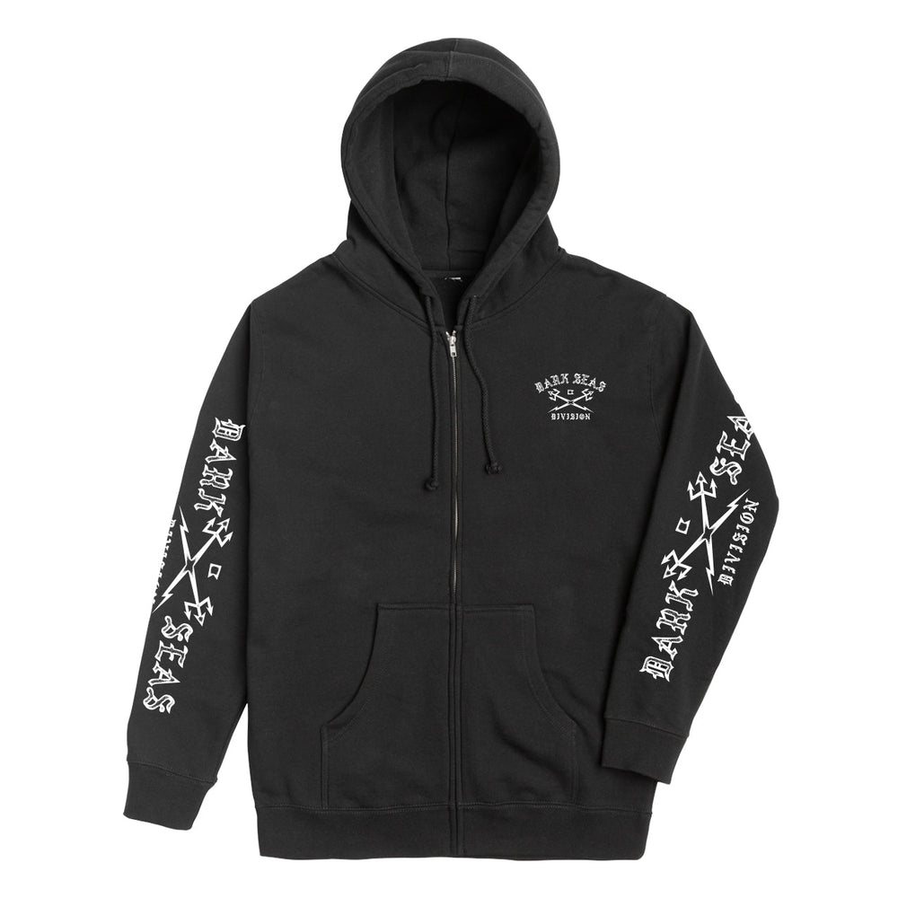Dark Seas HEADMASTER GRAVEL ZIP HOOD - BLACK - Sun Diego Boardshop