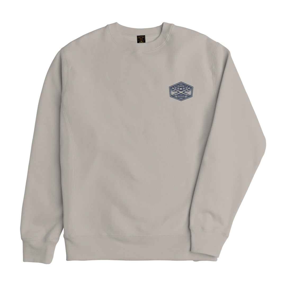 Dark Seas PROGRESSIVE GRAVEL PIGMENT CREWNECK - CEMENT - Sun Diego Boardshop