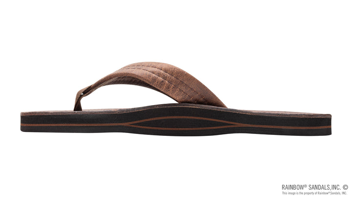 rainbow sandals Luxury Leather Single Layer Arch Support with a 1" Strap-  oak - Sun Diego Boardshop