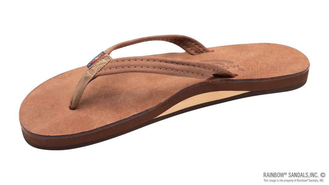 RAINBOW SANDALS Luxury Leather Single Layer Arch Support with a 1/2" Narrow Strap - NOGALES WOOD - Sun Diego Boardshop