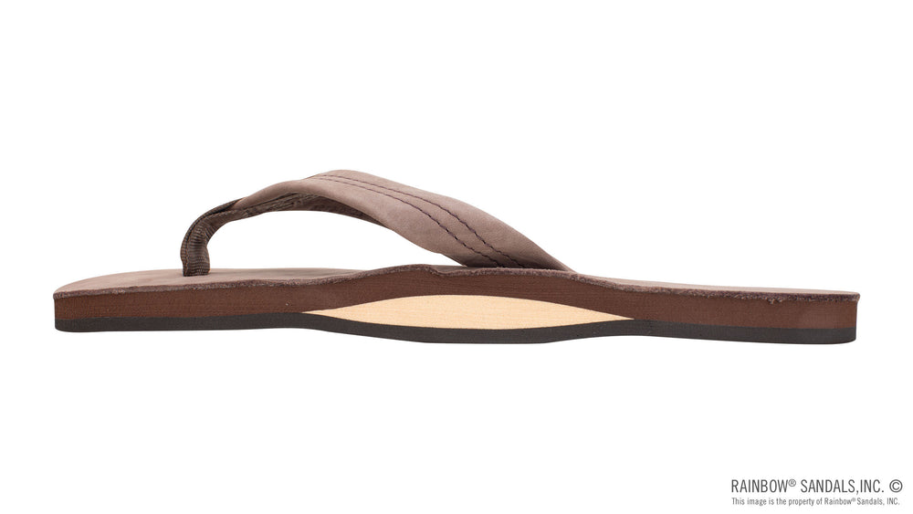 Rainbow Men's Single Layer Premier Leather with Arch Support 1" Strap - Expresso - Sun Diego Boardshop