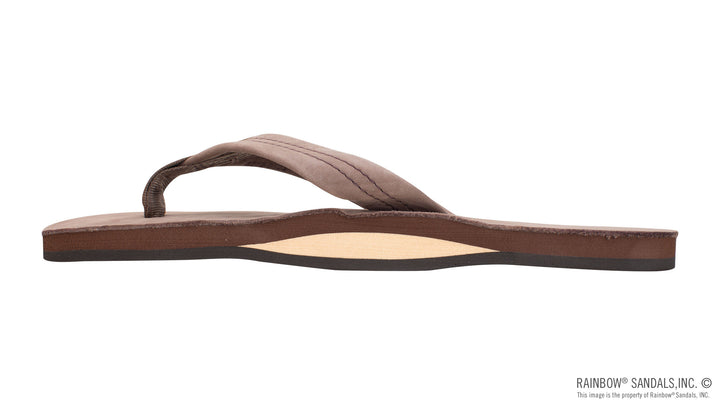 Rainbow Men's Single Layer Premier Leather with Arch Support 1" Strap - Expresso - Sun Diego Boardshop