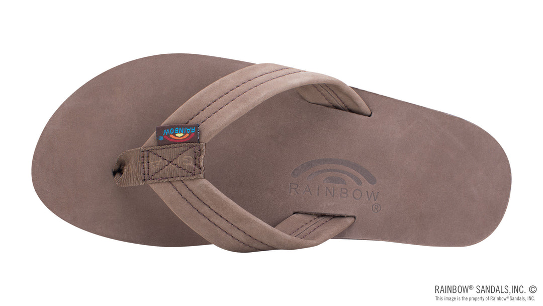 Rainbow Men's Single Layer Premier Leather with Arch Support 1" Strap - Expresso - Sun Diego Boardshop
