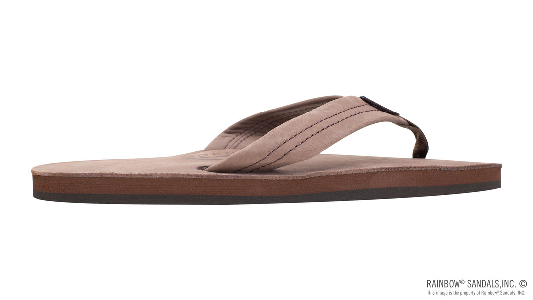Rainbow Men's Single Layer Premier Leather with Arch Support 1" Strap - Expresso - Sun Diego Boardshop