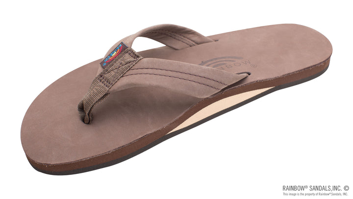Rainbow Men's Single Layer Premier Leather with Arch Support 1" Strap - Expresso - Sun Diego Boardshop