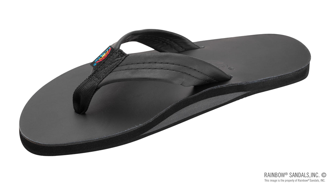 Rainbow Premier Leather Single Layer Sandals - Black - Sun Diego Boardshop