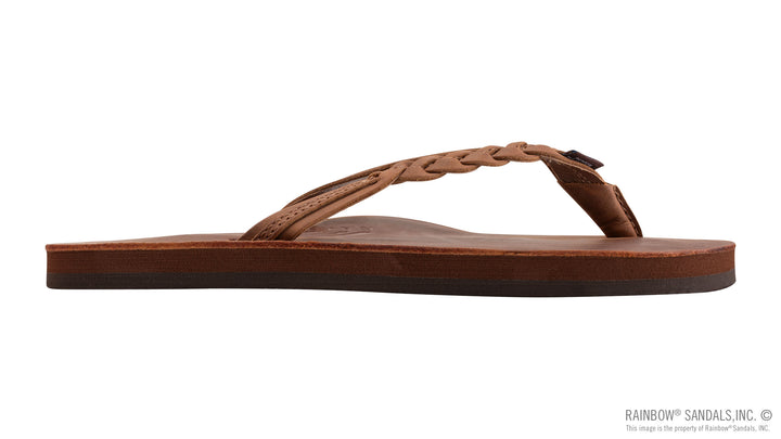 Rainbow Women's Flirty Braidy Single Layer 1/2" Narrow Strap with Braid - Redwood
