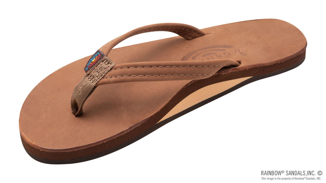 Rainbow Women's Single Layer Premier Leather with Arch Support and a 1/2" Narrow Strap - Redwood - Sun Diego Boardshop