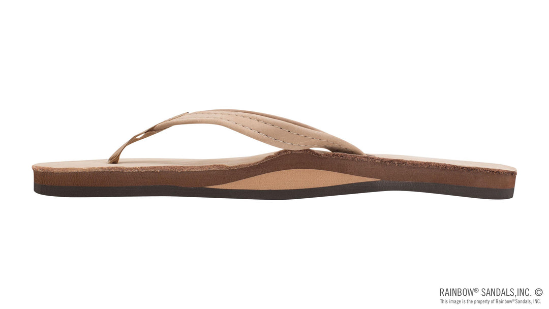Rainbow Single Layer Premier Leather with Arch Support and a 1/2" Narrow Strap Sandals - Sierra Brown (Inside)