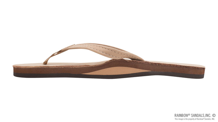 Rainbow Single Layer Premier Leather with Arch Support and a 1/2" Narrow Strap Sandals - Sierra Brown (Inside)