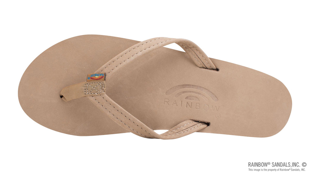 Rainbow Single Layer Premier Leather with Arch Support and a 1/2" Narrow Strap Sandals - Sierra Brown (Top)