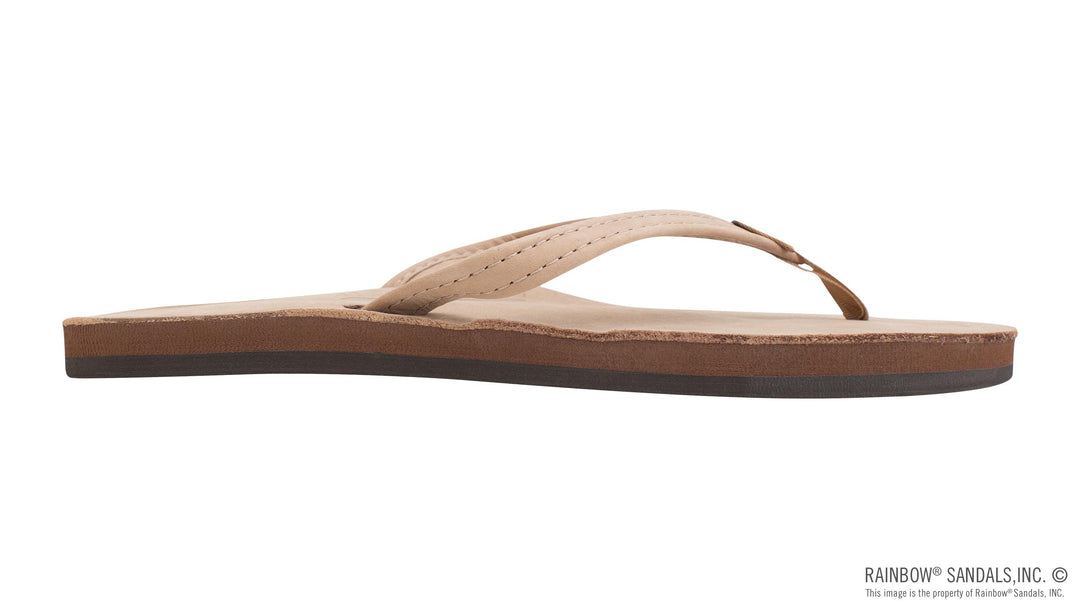 Rainbow Single Layer Premier Leather with Arch Support and a 1/2" Narrow Strap Sandals - Sierra Brown (Outside)