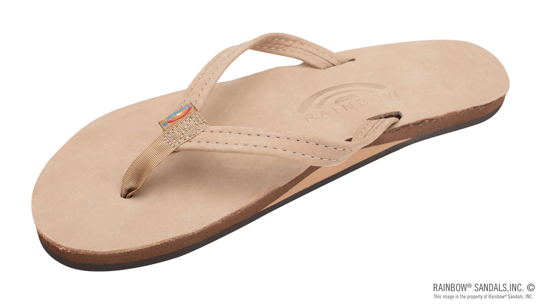Rainbow Single Layer Premier Leather with Arch Support and a 1/2" Narrow Strap Sandals - Sierra Brown