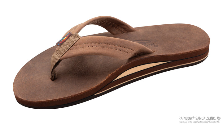 Rainbow Men's Luxury Leather Double Layer Arch Support - Nogales Wood