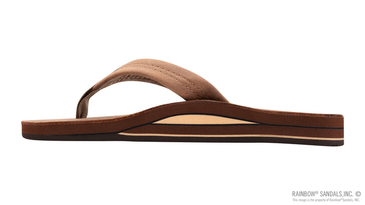 Rainbow Men's Luxury Leather Double Layer Arch Support - Nogales Wood