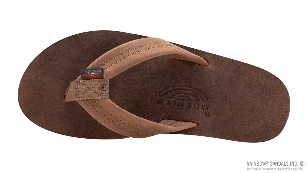 Rainbow Men's Luxury Leather Double Layer Arch Support - Nogales Wood