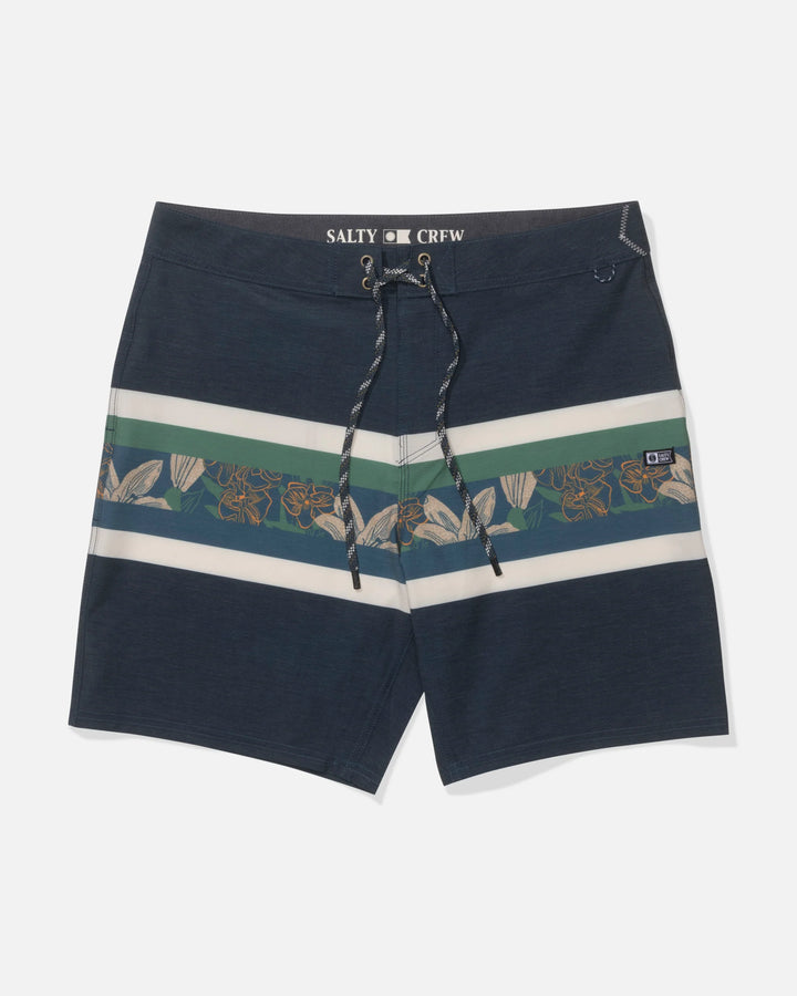Salty Crew Men's Crew 19 Stripe Boardshort - Cast Blue