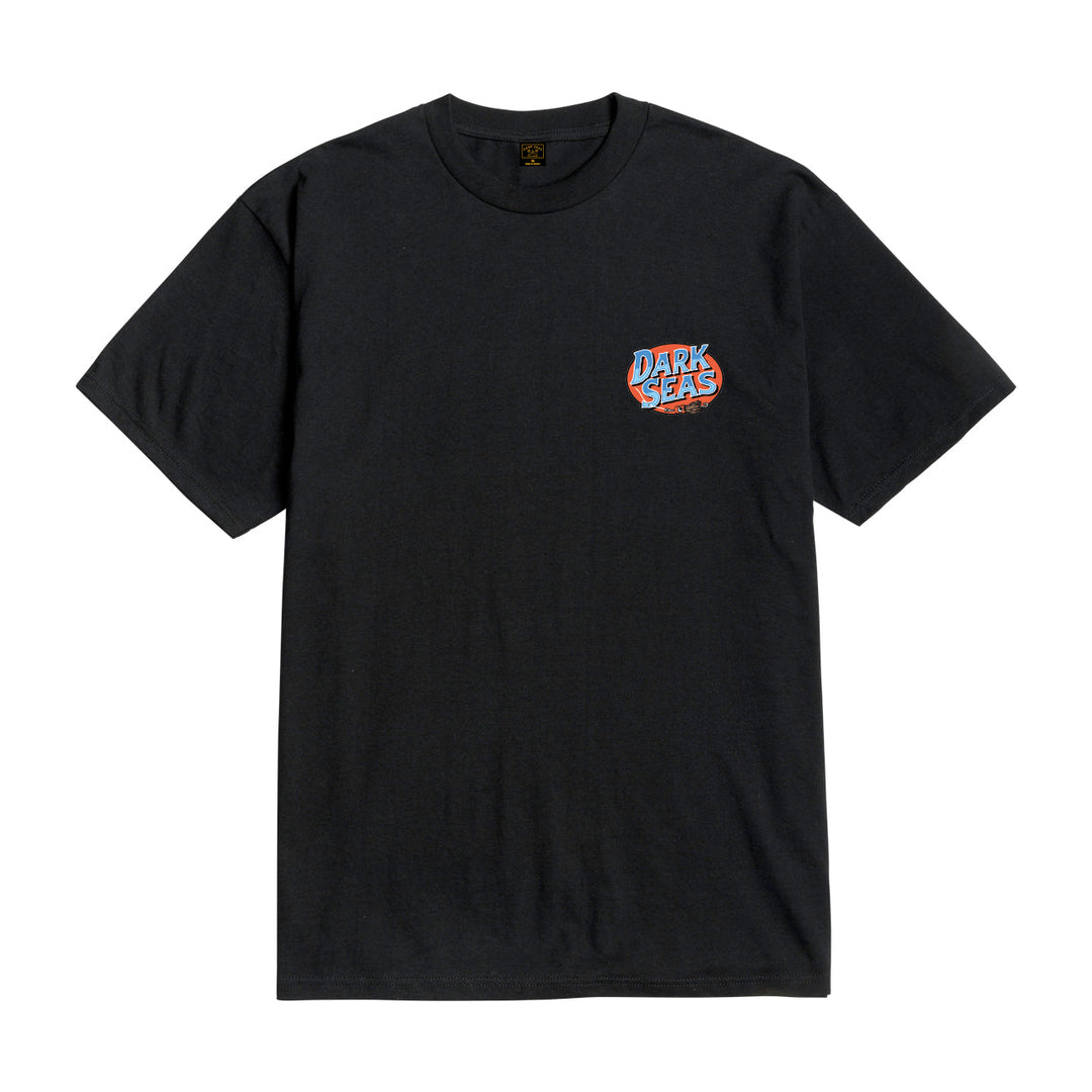 Dark Seas HOOKED UP STOCK T-SHIRT - BLACK - Sun Diego Boardshop