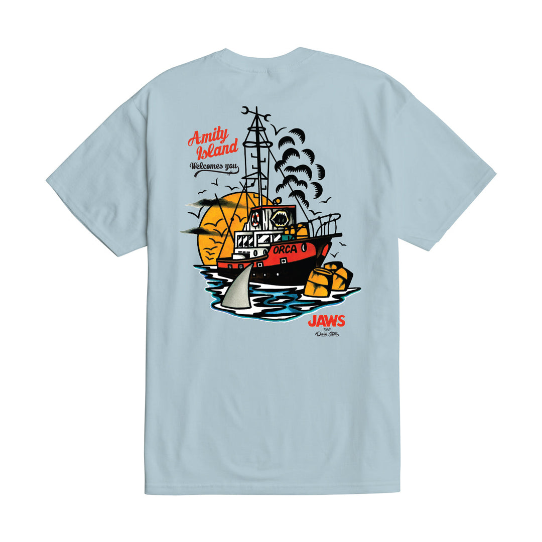 Dark Seas ORCA STOCK T-SHIRT - LIGHT BLUE - Sun Diego Boardshop