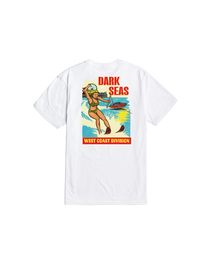 Dark Seas Men's West Coast Water Decal Premium T-Shirt - White - Sun Diego Boardshop
