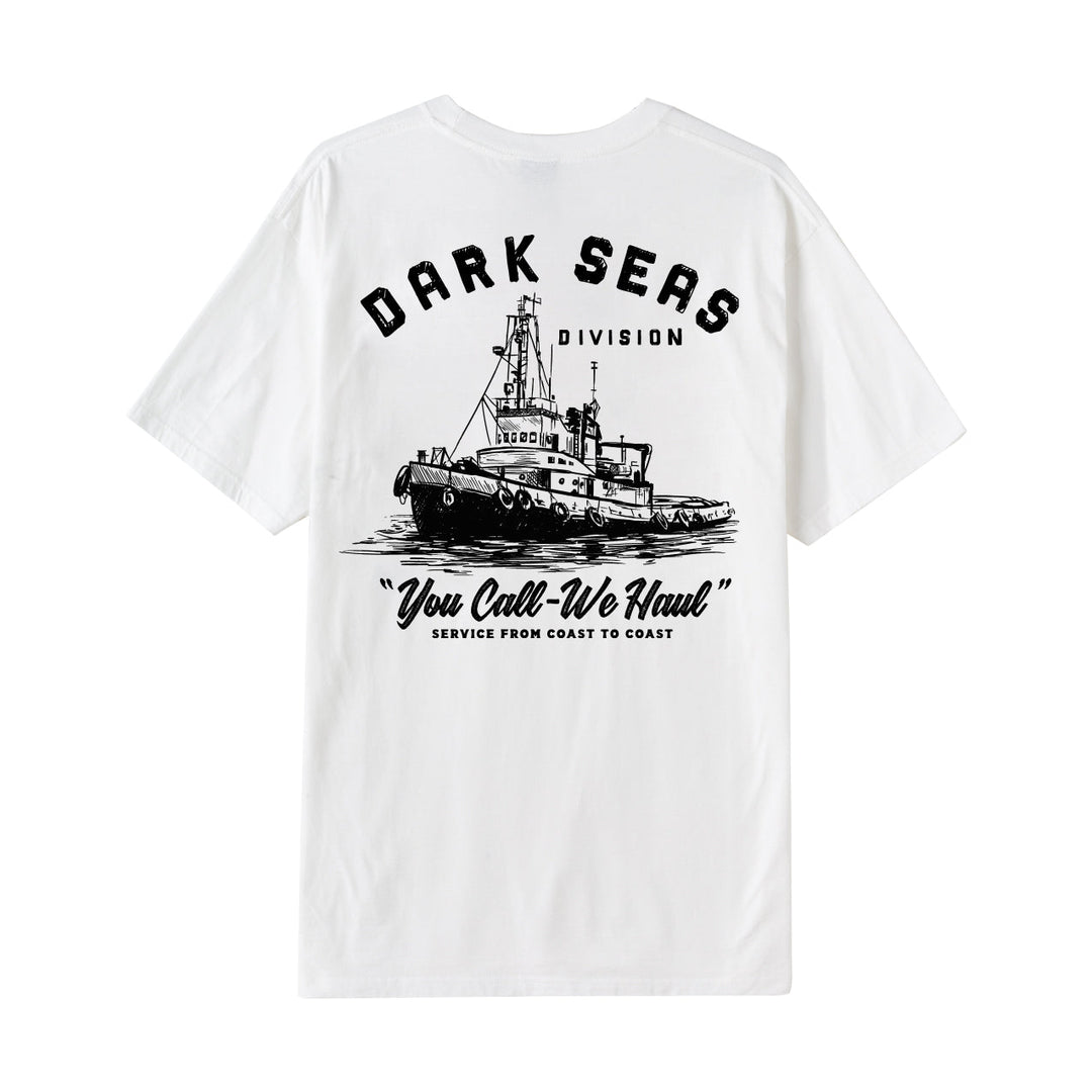 Dark Seas WE HAUL BASIC POCKET T-SHIRT - WHITE - Sun Diego Boardshop