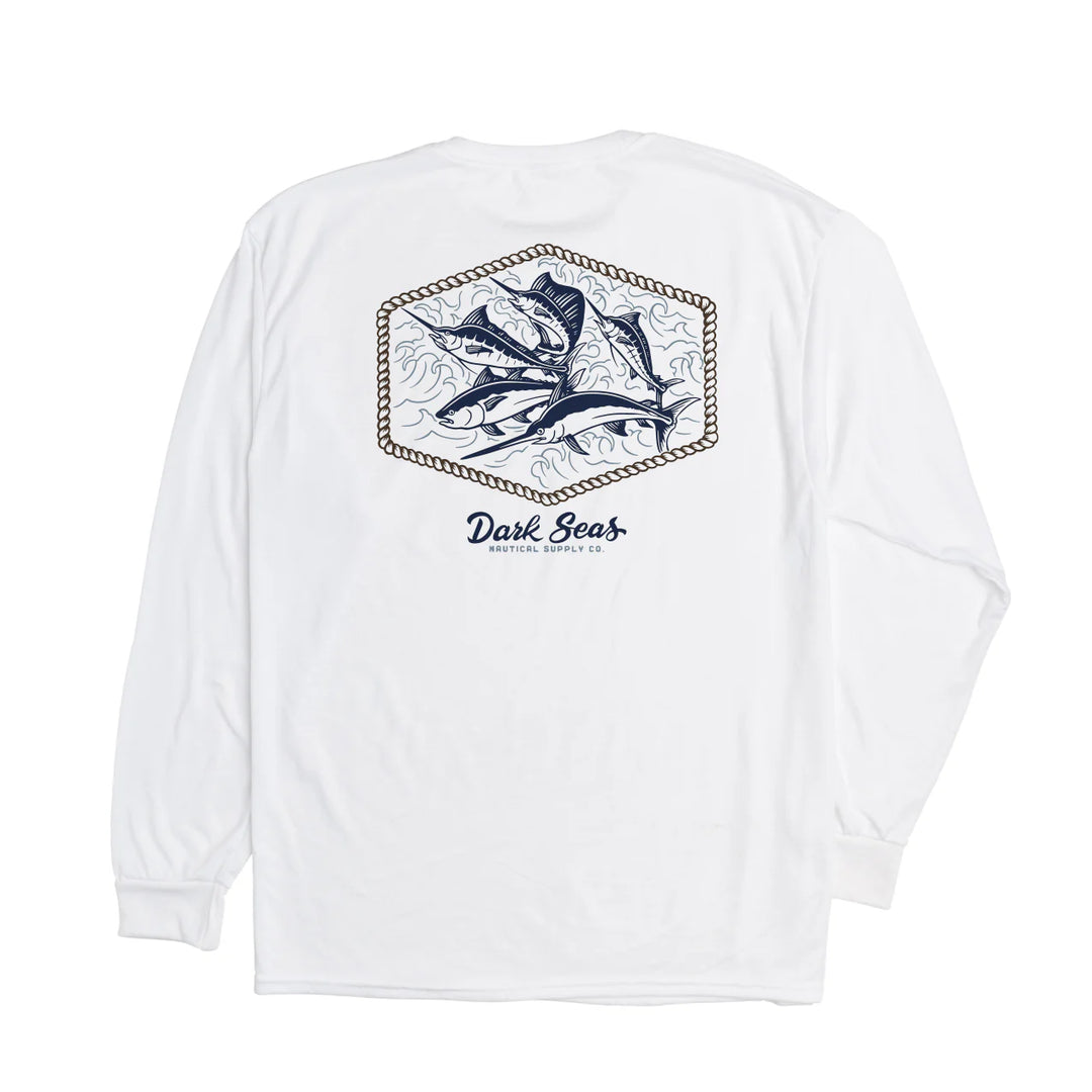 Dark Seas AFFILIATE UV LS T-SHIRT - WHITE - Sun Diego Boardshop