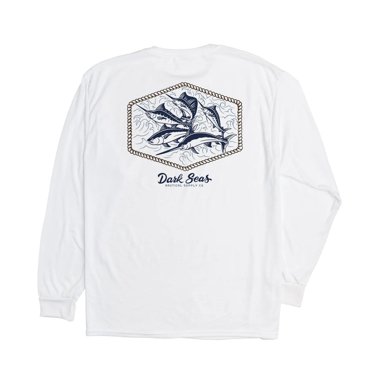 Dark Seas AFFILIATE UV LS T-SHIRT - WHITE - Sun Diego Boardshop