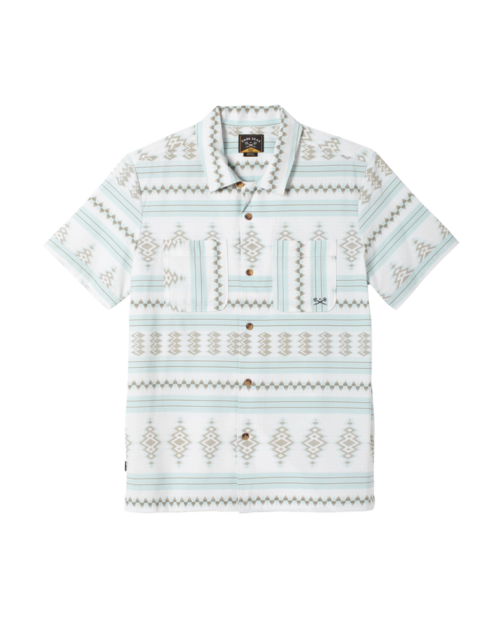Dark Seas Men's Palmetto Short Sleeve Shirt - Off-White/Blue - Sun Diego Boardshop