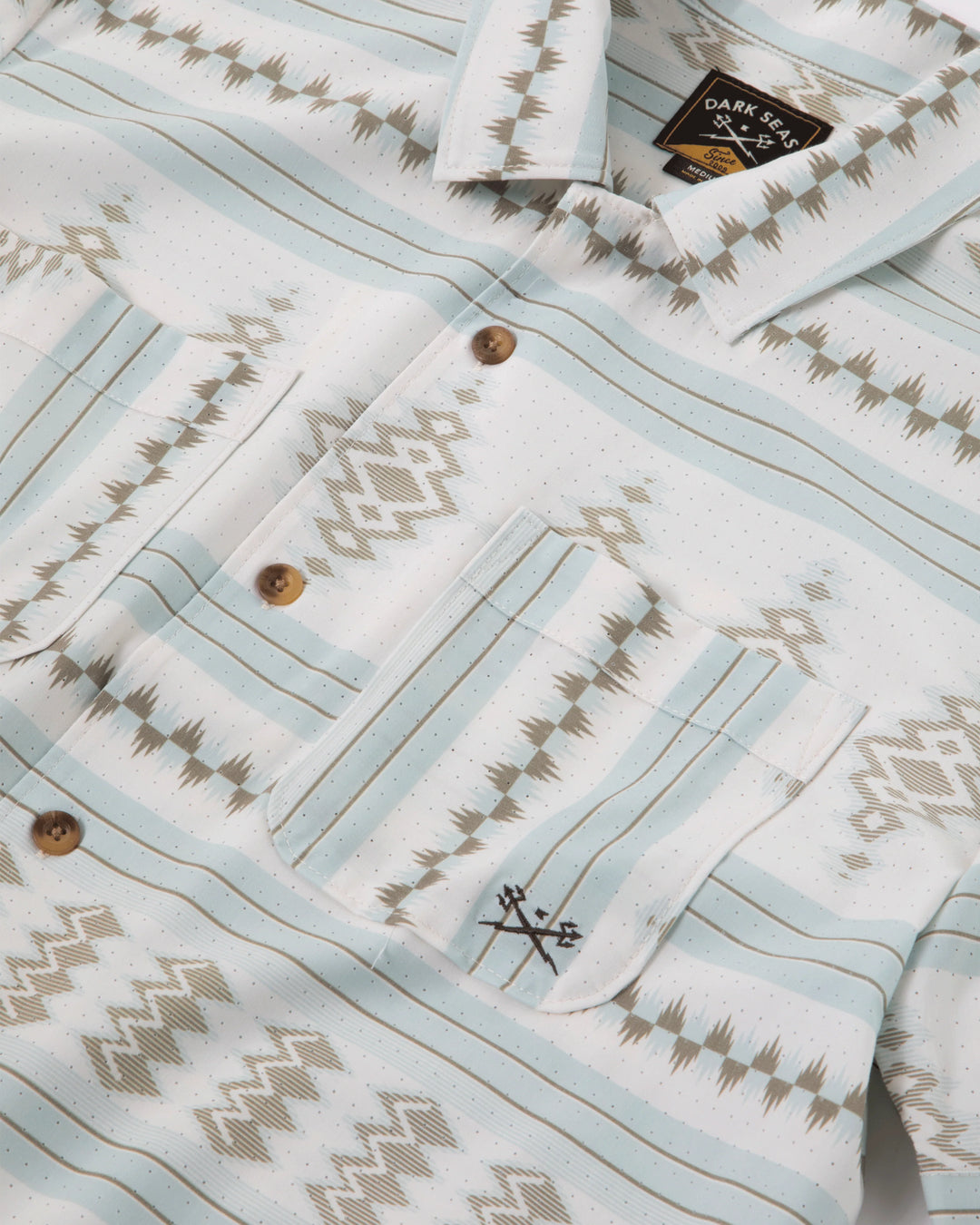 Dark Seas Men's Palmetto Short Sleeve Shirt - Off-White/Blue - Sun Diego Boardshop